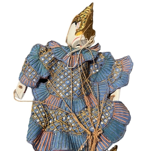 Wood Burmese Puppet Marionette Hand Carved Doll Collectible - Picture 6 of 7